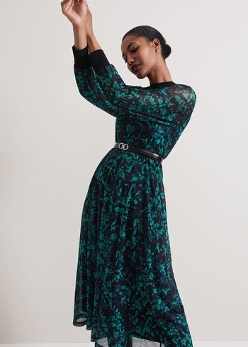 Phase Eight Jinny Floral Dress Green Australia | KM7592041